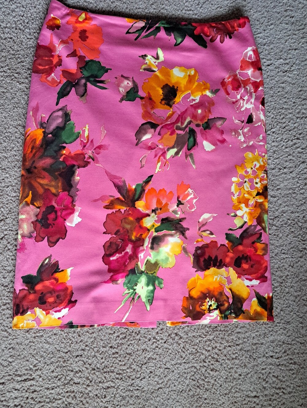 Talbots, Flowered Patterened Pencil Skirt